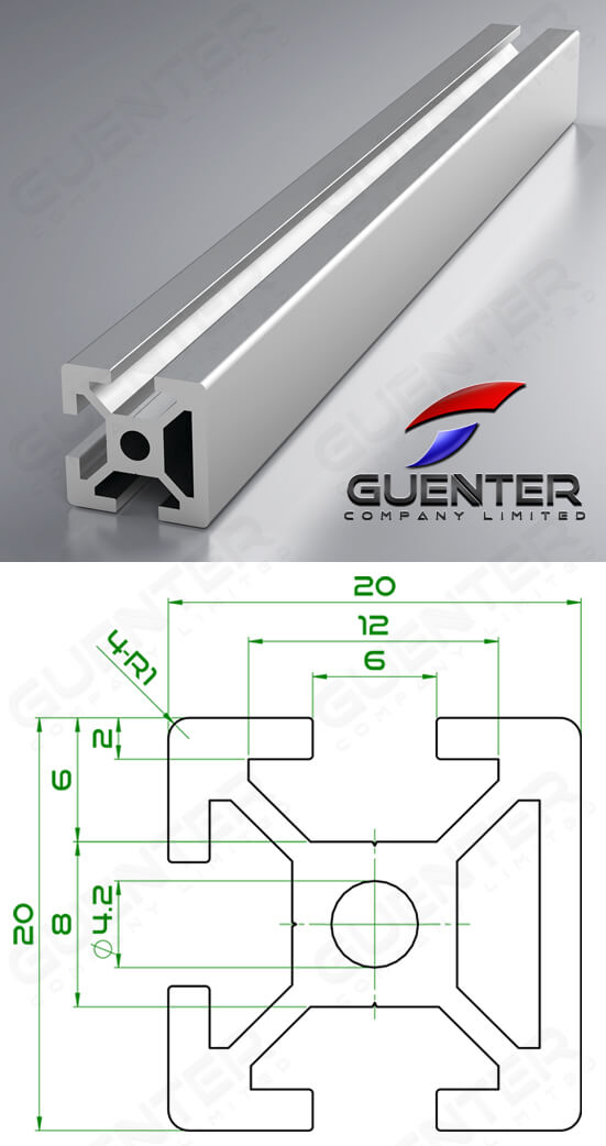 อลูมิเนียมโปรไฟล์ 20x20 1 Close