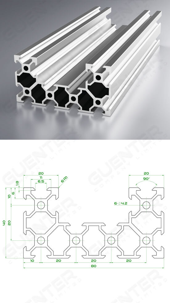 อลูมิเนียมโปรไฟล์ 40x80 C-Beam - Image - Guenter.co.th