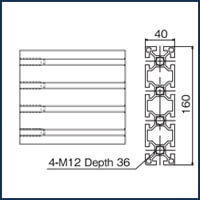 ต๊าปเกลียว 40x160 T-Slot - 1 ด้าน_1