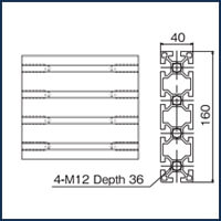 ต๊าปเกลียว 40x160 T-Slot - 2 ด้าน_1