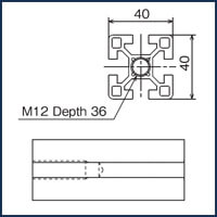 ต๊าปเกลียว 40x40 T-Slot - 1 ด้าน_1