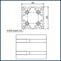 ต๊าปเกลียว 80x80 T-Slot - 1 ด้าน_1