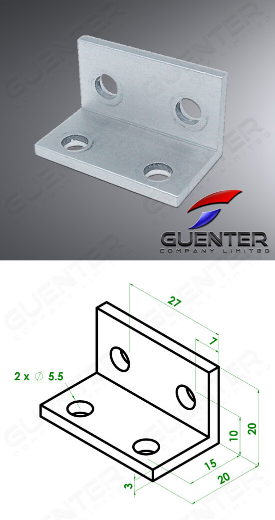 Bracket L 2040 - 20 Series - Image - Guenter.co.th