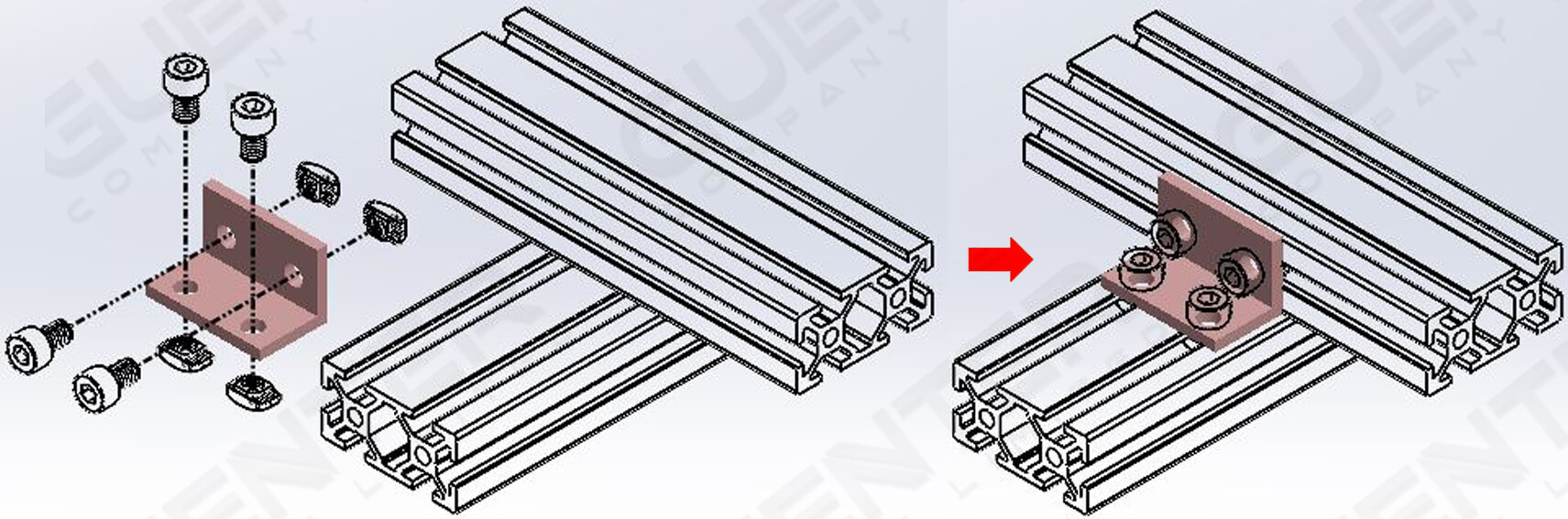 Bracket L 2040 - 20 Series - Usage - Guenter.co.th