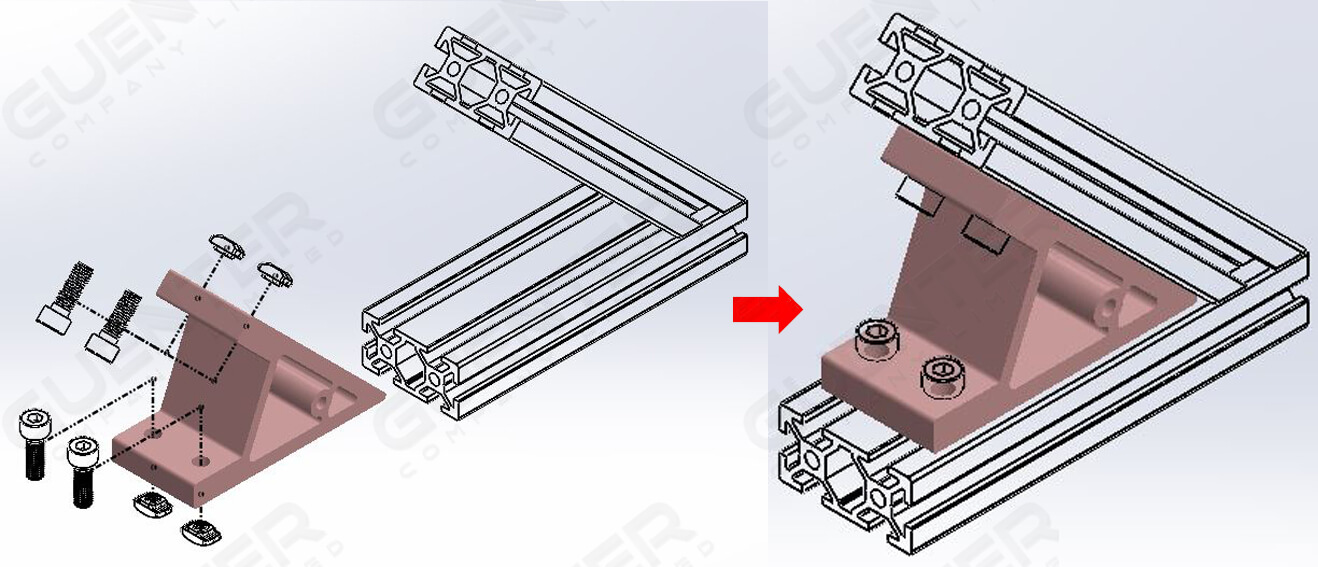 Hard Bracket 2040-45°- Usage - Guenter.co.th