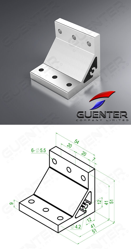 Hard Bracket 2060 20 Series - Image - Guenter.co.th