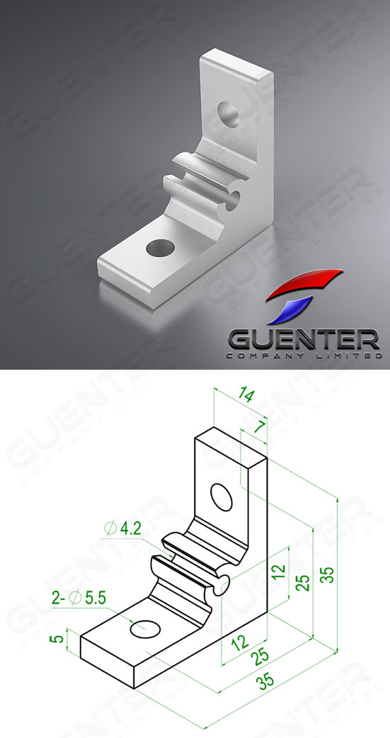 Hard Bracket Type B 20 Series - Image - Guenter.co.th