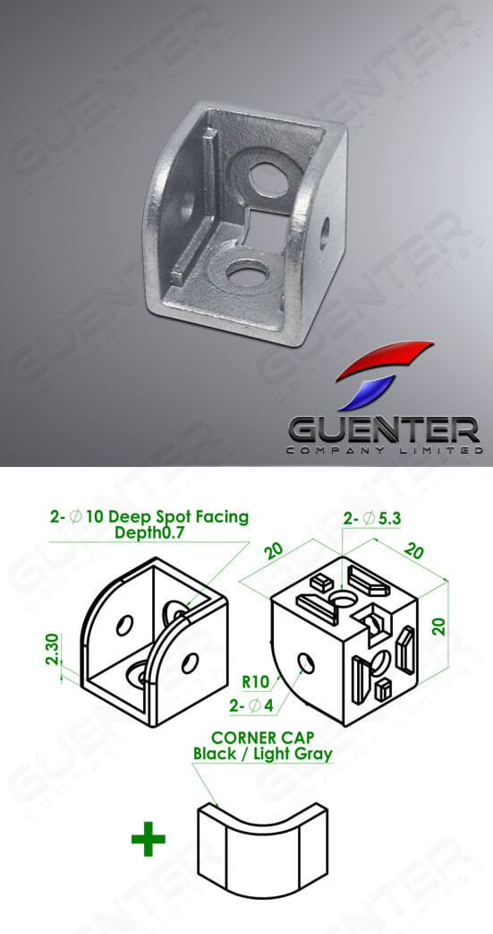 Block Bracket 20 2 Way - Image - Guenter.co.th