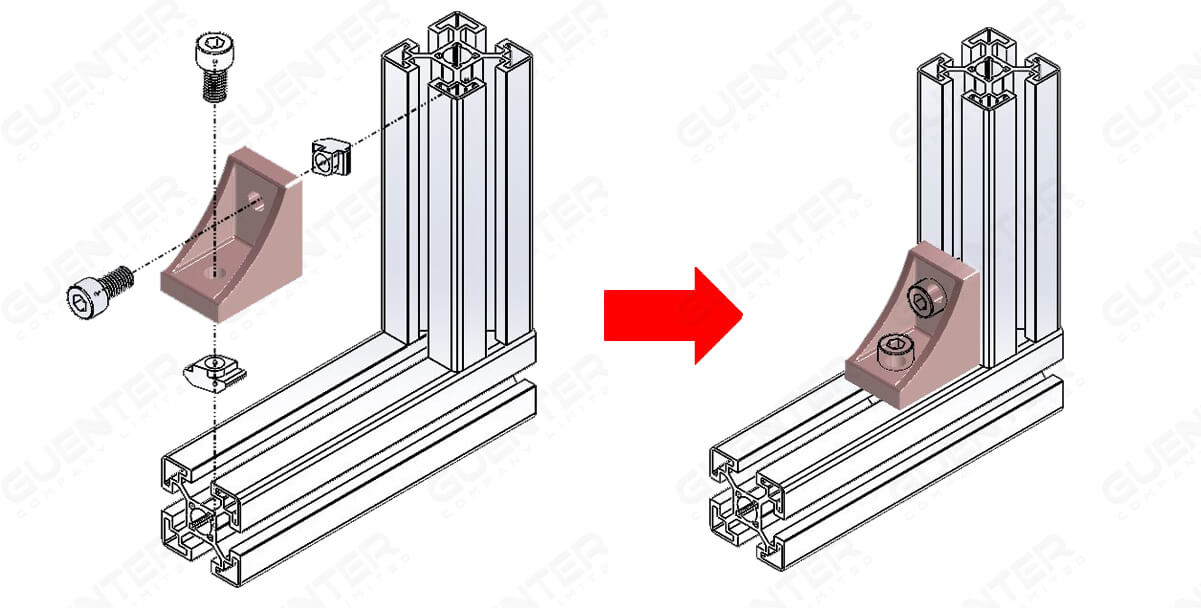 Bracket 40 Series - ตัวยึดฉากโปรไฟล์ซีรี่ 40 - Usage - Guenter.co.th