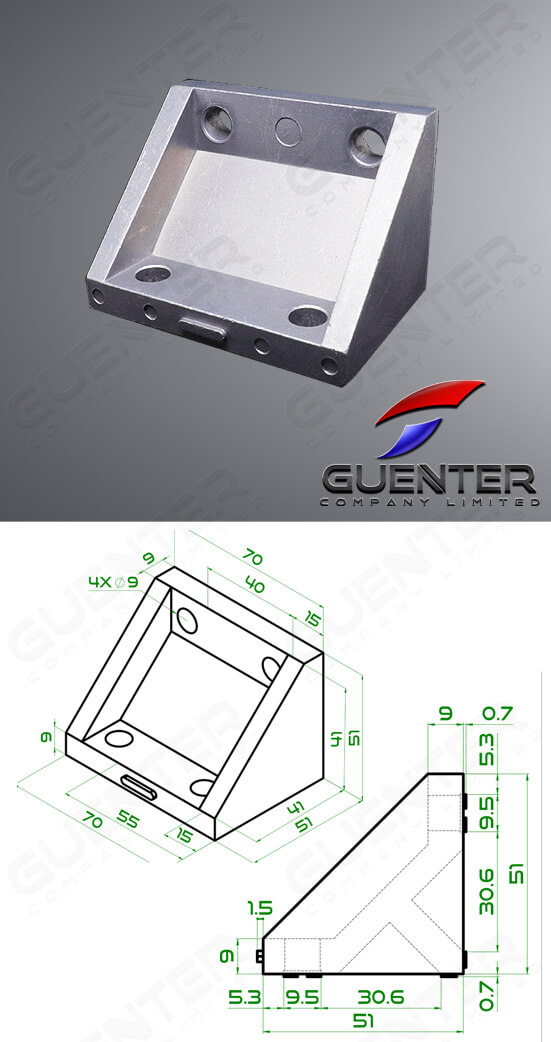 Bracket 4080 40 Series - For Web + Dimension - Guenter.co.th