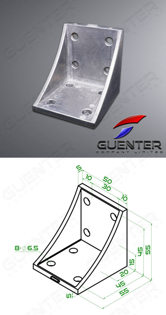 Bracket Cross 3060 - 30 Series - For Web + Dimension - Guenter.co.th