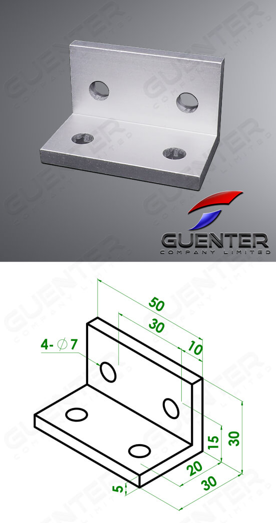 Bracket L 3060 Series - For Web + Dimension - Guenter.co.th