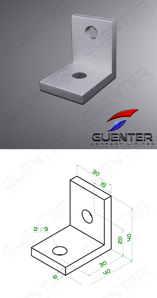 Bracket L 40 Series - For Web + Dimension - Guenter.co.th