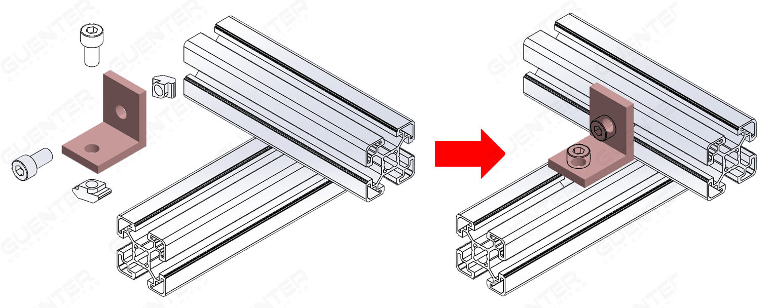 Bracket L 40 Series - ตัวยึดฉากโปรไฟล์ซีรี่ 40 - Usage - Guenter.co.th