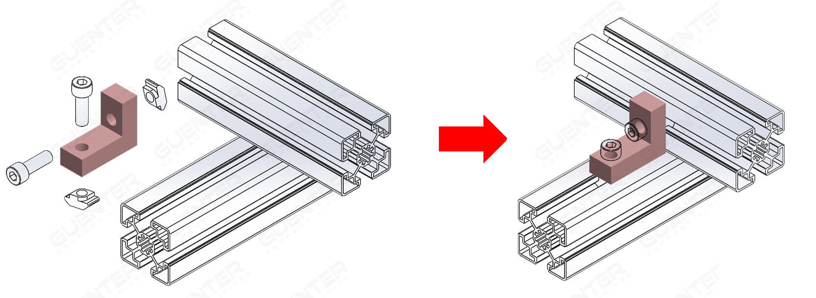 Bracket L 45 Series - Usage - Guenter.co.th