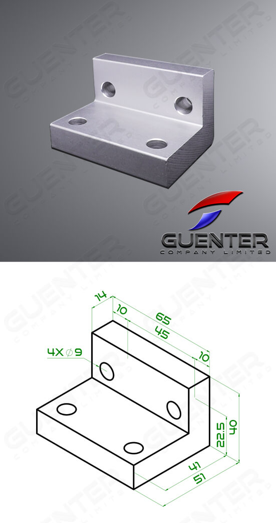 Bracket L 4590 -For Web + Dimension - Guenter.co.th