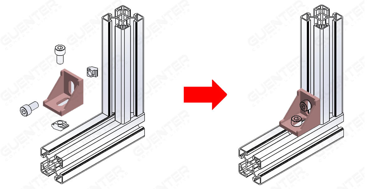 Bracket Slot Hole 40 Series - Usage - Guenter.co.th