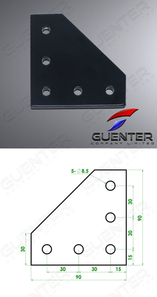 Connecting Plate Type L 30 - Image สีดำ - Guenter.co.th