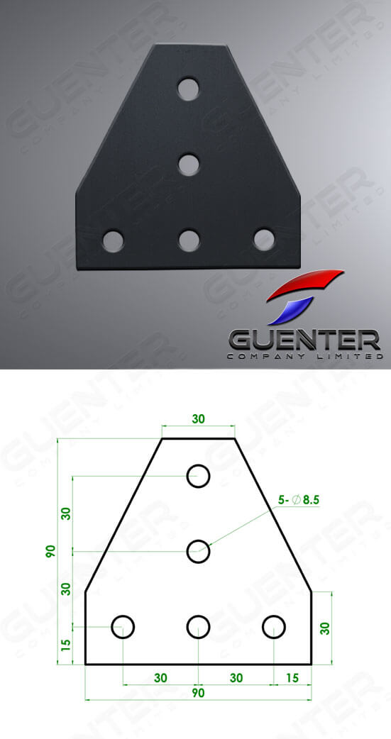 Connecting Plate Type T 30 - Image สีดำ - Guenter.co.th