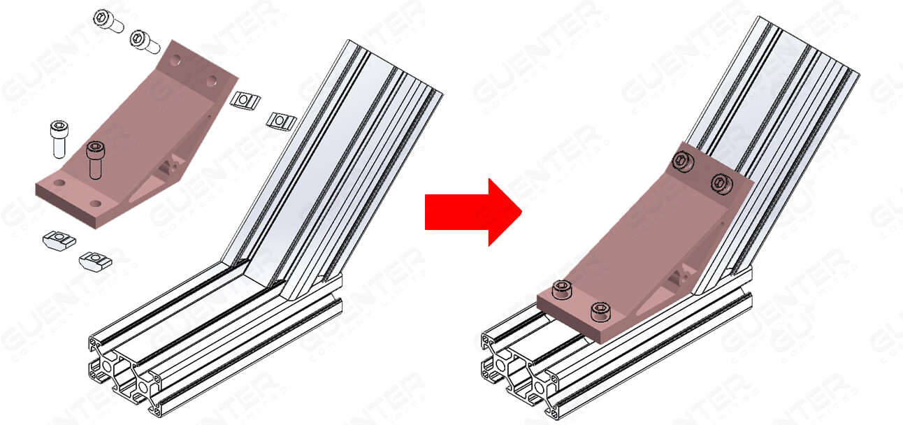 Hard Bracket 3060 135° 30 Series - Usage - Guenter.co.th