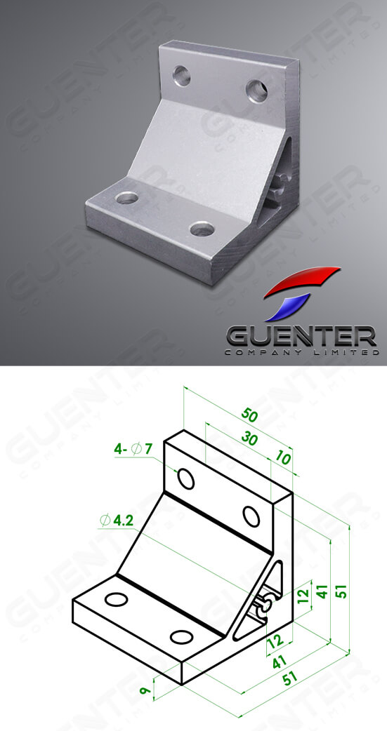 Hard Bracket 3060 30 Series - For Web + Dimension - Guenter.co.th