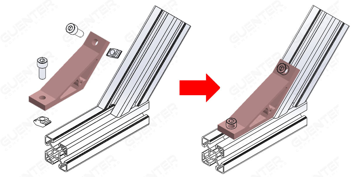 Hard Bracket 40 135° - ตัวยึดฉากโปรไฟล์ซีรี่ 40 - Usage - Guenter.co.th