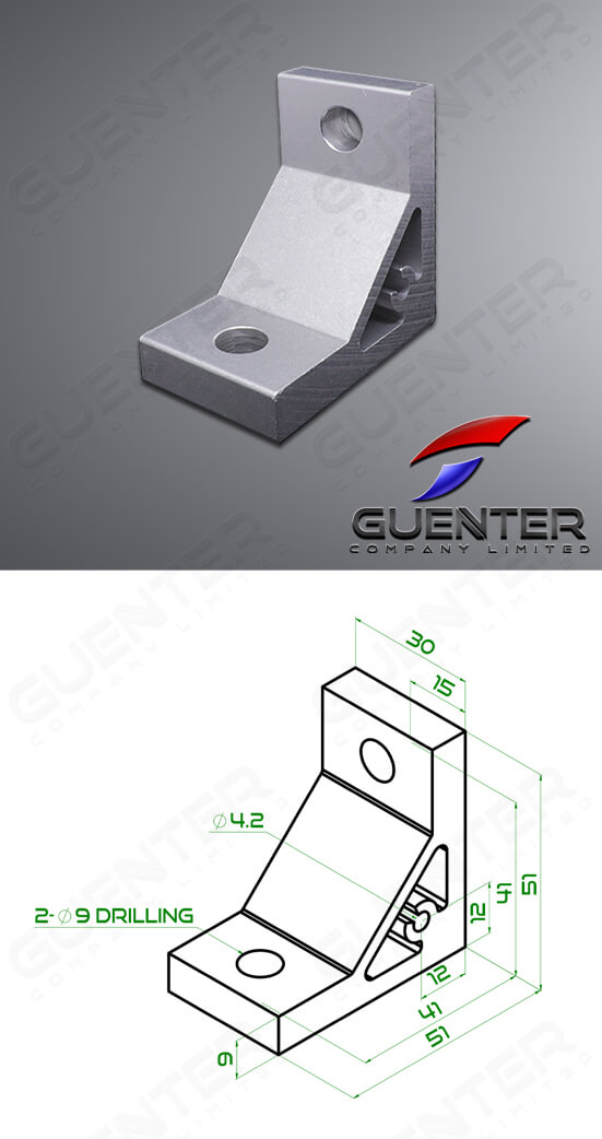 Hard Bracket 40 Series - For Web + Dimension - Guenter.co.th