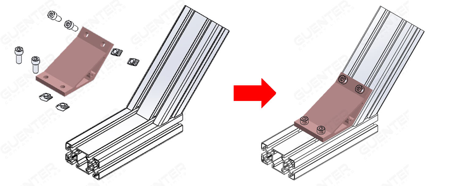 Hard Bracket 4080 135°- ตัวยึดฉากโปรไฟล์ซีรี่ 40 - Usage - Guenter.co.th