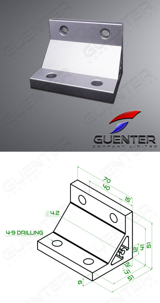 Hard Bracket 4080 - For Web + Dimension - Guenter.co.th