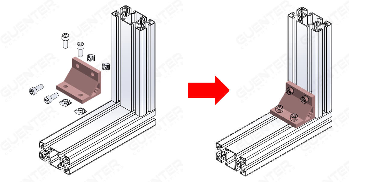 Hard Bracket 4080 - ตัวยึดฉากโปรไฟล์ซีรี่ 40 - Usage - Guenter.co.th