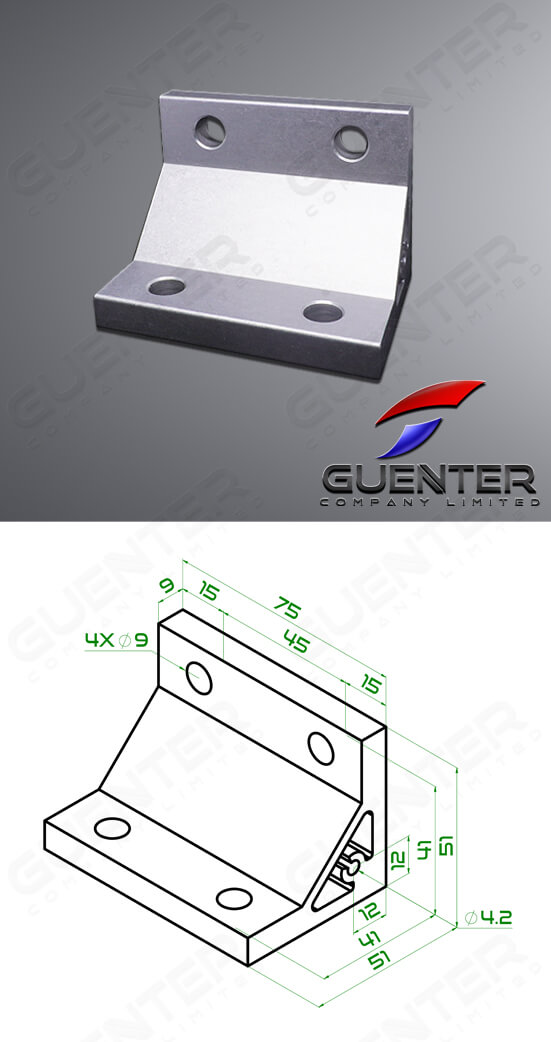 Hard Bracket 4590 - For Web + Dimension - Guenter.co.th