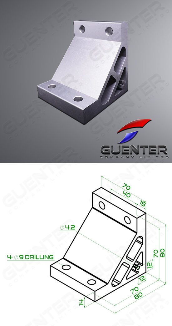 Hard Bracket 80 - For Web + Dimension - Guenter.co.th