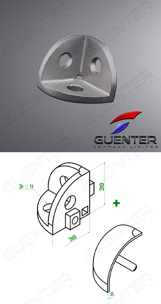 Round Bracket 40 - For Web + Dimension - Guenter.co.th