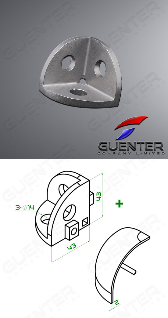 Round Bracket 45 - For Web + Dimension - Guenter.co.th