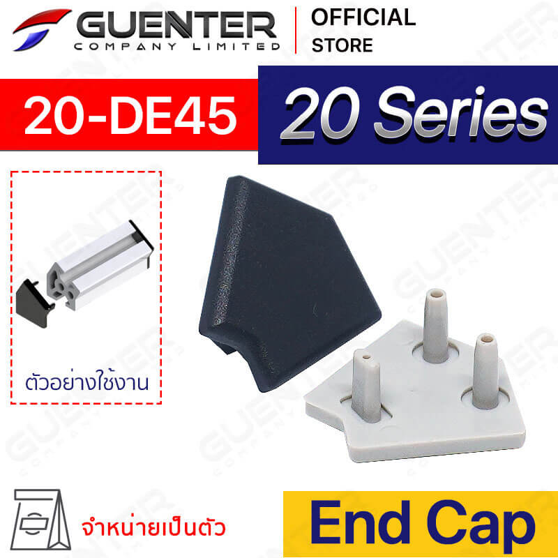 End Cap 20-DE45 - 20 Series - ฝาปิดปลายอลูมิเนียมโปรไฟล์ซีรี่ 20 - Web_1- Guenter.co.th