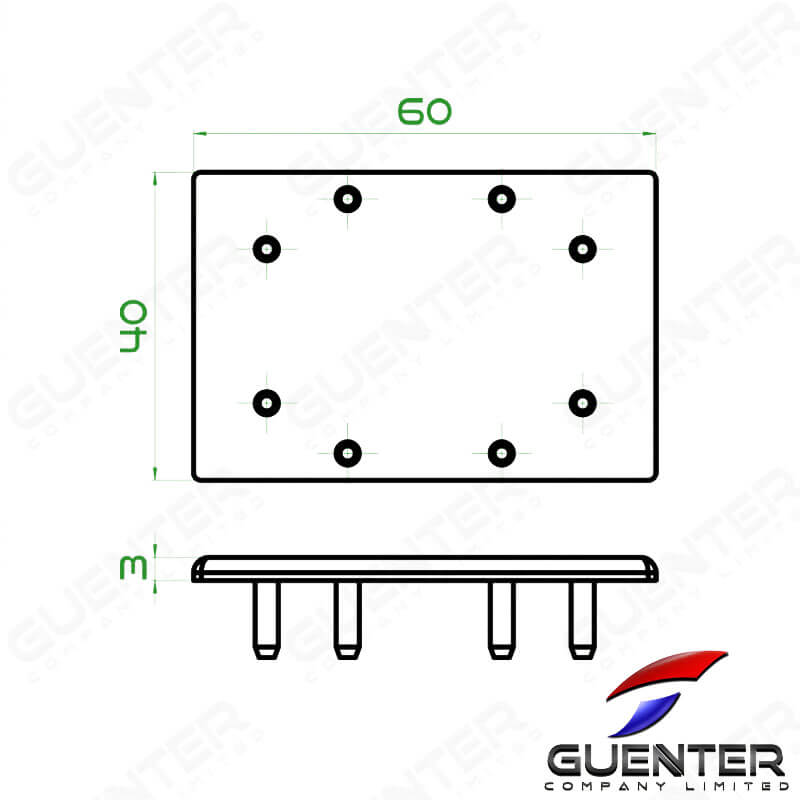 End Cap 4060-2S - 20 Series - Dimension_1 - Guenter.co.th