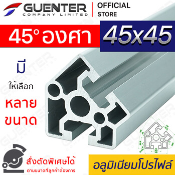 End Cap 45-DE45 ใช้กับอลูมิเนียมโปรไฟล์ 45x45 45 องศา - Guenter.co.th