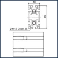 ต๊าปเกลียว 40x80 T-Slot - 1 ด้าน_1