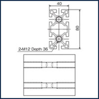 ต๊าปเกลียว 40x80 T-Slot - 2 ด้าน_1