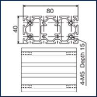 ต๊าปเกลียว 80x160 T-Slot - 1 ด้าน_2